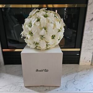 Marshall Fields 12" Large Hanging Floral Kissing Ball Ornament Holiday Wedding